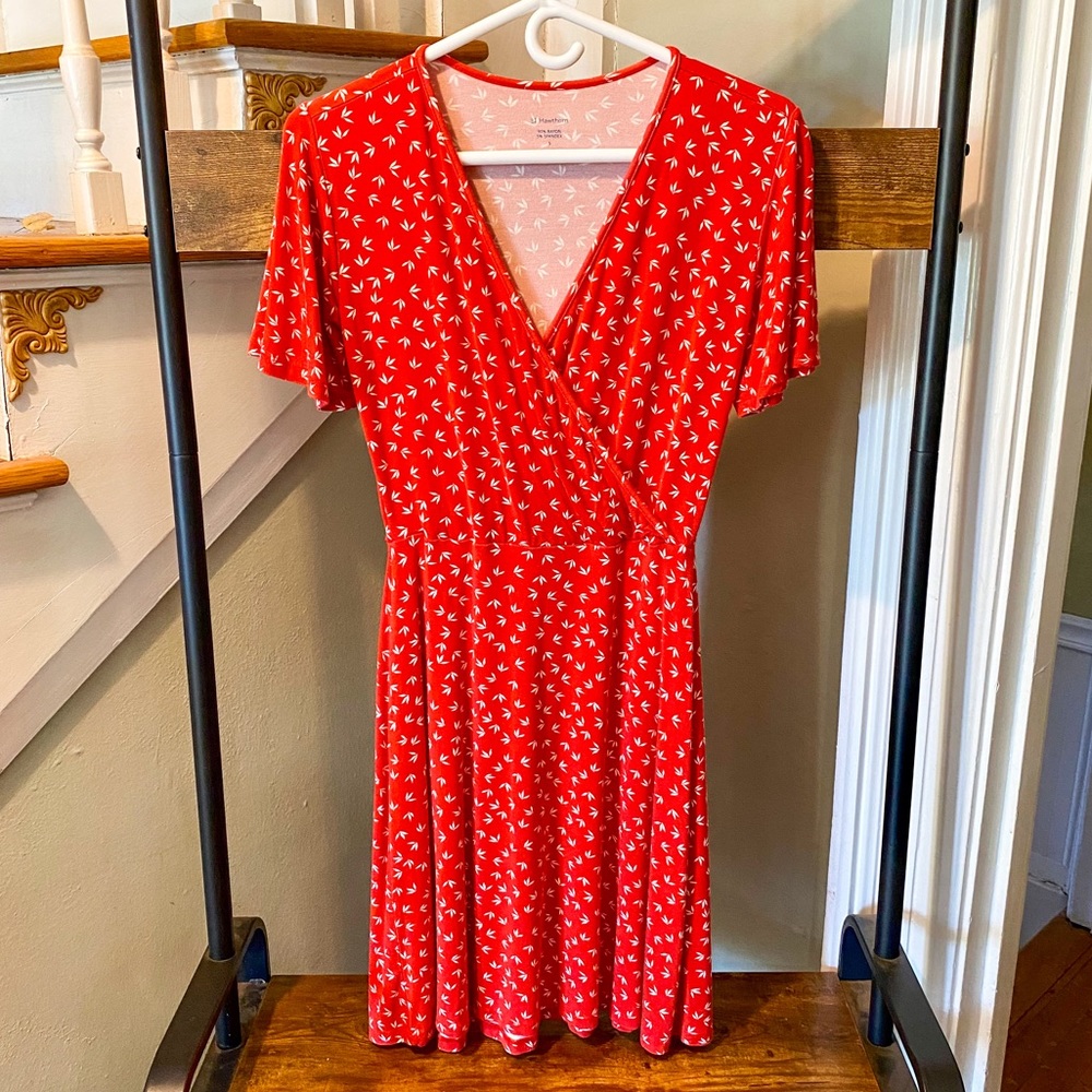 41 Hawthorn “Elisse” red knit surplice dress size S